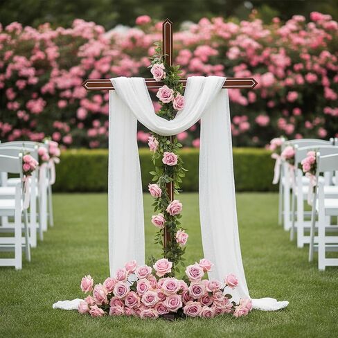 lukar 71 بوصة صليب خشبي كبير، صليب واقف كبير جدًا للكنيسة، ديكور متقاطع للحائط قابل للتعديل، صليب قائم في ساحة زفاف عيد الميلاد للتواصل في عيد الفصح in Kuwait