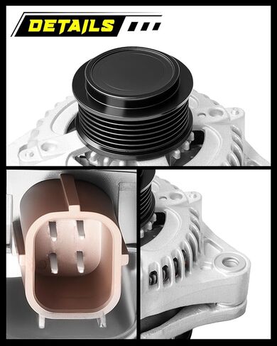 Oktiger Upgraded Alternator for Honda Odyssey 2014 2015 2016 2017 Ex Ex-l Lx Touring Elite Se 3.5L, V6 12V 130A Clockwise 6-Groove Clutch Pulley, Replacement Alternator, OE 31100-RV0-A11 11775N in Kuwait