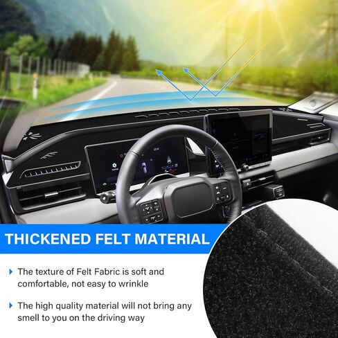 Dash Cover for Toyota RAV4 2026 Dashboard Cover Mat Sunshade No Glare UV Rays Protector Nonslip Interior Pad Accessories (Black Edge) in Kuwait