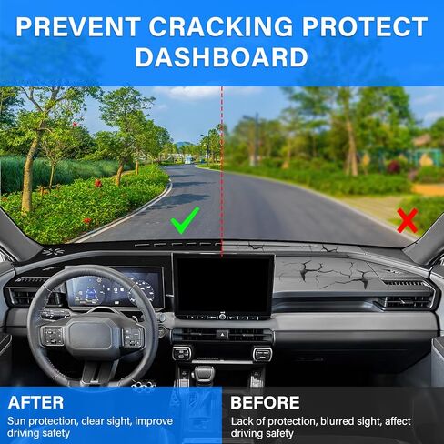 Dash Cover for Toyota RAV4 2026 Dashboard Cover Mat Sunshade No Glare UV Rays Protector Nonslip Interior Pad Accessories (Black Edge) in Kuwait