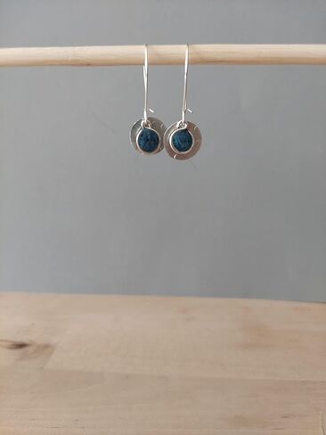 Handmade Lightweight 2 Tone Pink Orange Resin Small Disc Drop Dangle Earrings in Kuwait