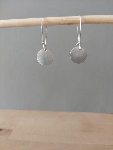 Handmade Lightweight 2 Tone Pink Orange Resin Small Disc Drop Dangle Earrings in Kuwait