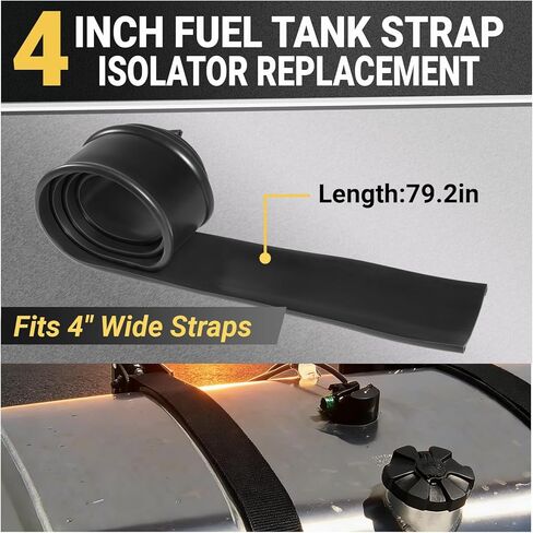 4 Inch, 6.6 Feet Fuel Tank Strap Isolator Replacement for Semi-Trailer Trucks, Heavy Duty Rubber Fuel Tank Band Pad, Fits 4" Wide Fuel Tank Straps in Kuwait