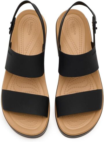Crocs Women's Brooklyn Cork Low Wedge, Black/Cashew, 5 in Saudi Arabia