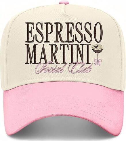 Espresso Martini Social Club Stacked Bow Hat | Premium Adjustable Snapback Baseball Trucker Hats for Men & Women in Saudi Arabia