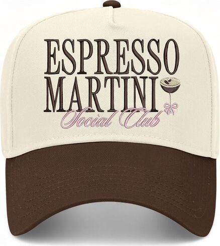 Espresso Martini Social Club Stacked Bow Hat | Premium Adjustable Snapback Baseball Trucker Hats for Men & Women in Kuwait