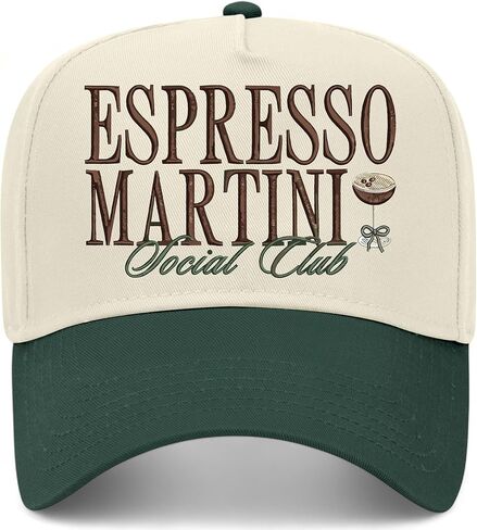 Espresso Martini Social Club Stacked Bow Hat | Premium Adjustable Snapback Baseball Trucker Hats for Men & Women in Kuwait