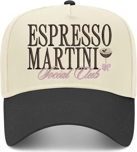 Espresso Martini Social Club Stacked Bow Hat | Premium Adjustable Snapback Baseball Trucker Hats for Men & Women in Kuwait