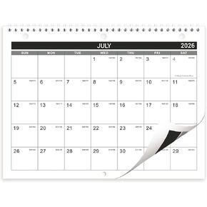Calendar 2026-2027 - Wall Calendar 2026-2027, 8.5" x 11", 18 Month from Jul. 2026 to Dec. 2027, 3-Hole Punched Binder Calendar with Memo Pages, Twin-Wire Binding, Holidays, For Desk or Wall, Black in Kuwait