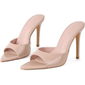 Womens Sandals Open Toe Stiletto High Heels Dress Mules Slip On Patent Leather Comfortable Shoes for Office Party Wedding Summer Sandals for Women 2026 in Saudi Arabia