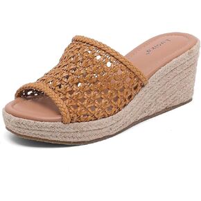 صنادل Luoika النسائية ذات العرض الواسع، صندل صيفي كاجوال بكعب عريض سهل الارتداء بكعب عريض للنساء. in Kuwait