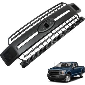 munirater Front Bumper Radiator Grille Assembly Black with Base Rail Replacement for 2018-2020 F150 Pickup 4-Door JL3Z8200AB in Kuwait