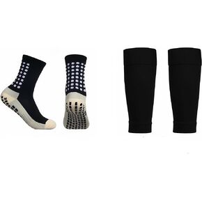 مجموعة واحدة من جوارب كرة القدم ذات قبضة مضادة للانزلاق مع أكمام واقية للساق، جوارب رياضية رياضية للرجال والنساء in Kuwait