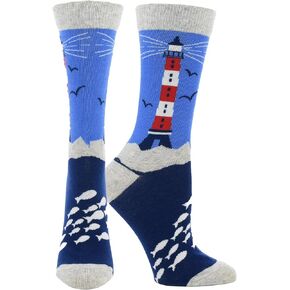 WHD Lighthouse Crew Socks for Women & Men | Fun Nautical Socks, Sea Lover Gift in Kuwait