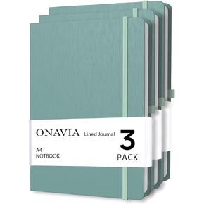 دفاتر ملاحظات مسطرة مقاس A4 مكونة من 3 حزم، 8.5 × 11 دفاتر يومية مسطرة بالكلية، 160 صفحة، دفاتر ملاحظات مبطنة للورق السميك، دفتر ملاحظات كبير، أسود in Kuwait