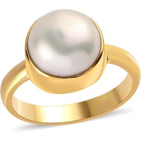 PHNX Elegant Natural Pearl Finger Ring for Women| Genuine Pearl Gem Jewelry in Gold Finish | Classic Statement Ring for Daily Styling, Office Wear & Special Gifting Size (5-10) in Saudi Arabia