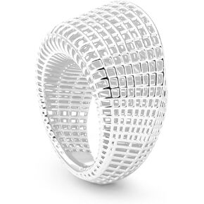 Silver Ring for Women，Imitation Platinum Hollow Out Design Ring，Personality Trend Fashion Ring in Saudi Arabia