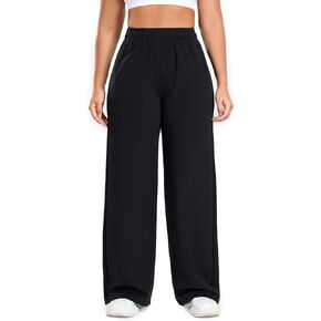 Workout Sweatpant Womens Straight Leg Jogger High Waist Gym Pants Black in Saudi Arabia