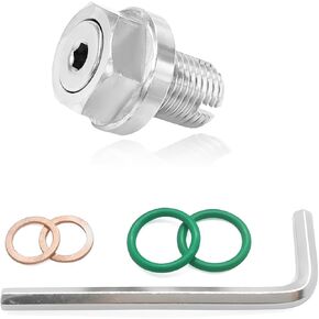 M12.1-1.25 x 15mm Oversize Piggyback Oil Drain Plug, Stainless Steel Self Tapping Oil Pan Screw with O-Ring & Wrench, Leak-Proof Oil Pan Thread Drain Plug Replacement for Cars in Kuwait
