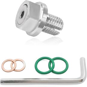 M12.1-1.25 × 15 مم سدادة تصريف الزيت كبيرة الحجم على الظهر، برغي وعاء الزيت من الفولاذ المقاوم للصدأ مع حلقة دائرية ومفتاح ربط، استبدال قابس تصريف وعاء الزيت المقاوم للتسرب للسيارات in Kuwait