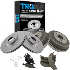 TRQ الجبهة الخلفية قسط السيراميك الفرامل وسادة الحذاء المغلفة الدوار طبل متوافق مع 2010-2013 فورد ترانزيت كونيكت in Kuwait
