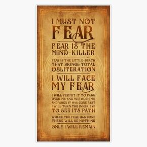 MAGNET Litany Against Fear Magnetic Vinyl Sticker Decal Magnet 5" in Saudi Arabia