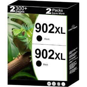 902XL Black Ink Cartridges for HP 902 XL Compatible for HP902 HP902XL to use with OfficeJet Pro 6968, 6978, 6958, 6970, 6960, 6975, 6962, 6950, 6954, 6951, 6956, 6961, 696, 6964, 6966 Printers, 2-Pack in Kuwait
