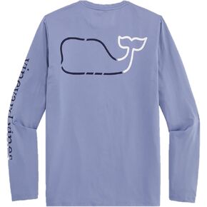 تي شيرت Vineyard Vines الرجالي OTG Whale Outline بأكمام طويلة Harbour Performance in Kuwait
