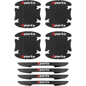 4 قطع واقي باب السيارة + 4 قطع واقي مقبض باب السيارة، واقي باب السيارة الرياضي من الخدوش، واقي حافة باب السيارة العالمي، ديكورات السيارات تناسب معظم السيارات، سيارات الدفع الرباعي، الشاحنة (أسود) in Kuwait