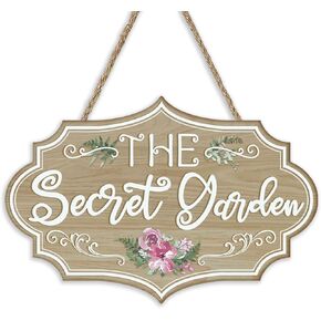 The Secret Garden Front Door Sign, Gardening Horticulture Floral Wood Plaque Hanger Outdoor Outside Porch Yard Patio Home Decor, Farmhouse Wooden Wreath Wall Hanging Decoration Gardener Gift in Saudi Arabia