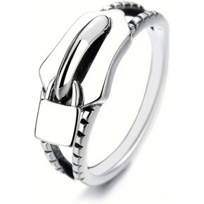 925 Sterling Silver Zipper Design, Special Chain, Personalized Style, Simple Gold Ring, Fashionable and Popular Alloy Ring, Female Creative Engagement Ring Size 7 in Kuwait