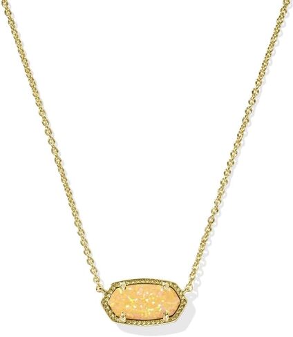 Kendra Scott Elisa Pendant Necklace for Women, Fashion Jewelry, 14k Gold-Plated, Citrus Opal in Saudi Arabia