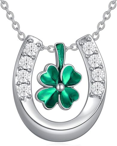 4 Leaf Clover Necklace 925 Sterling Silver Green Clover Pendant Jewelry for Women Christmas Birthday Gifts in Saudi Arabia