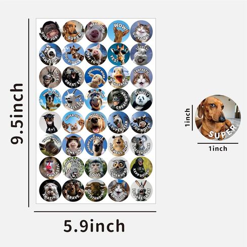 800 Pcs Funny Animal Meme Incentive Stickers, Teacher Reward Stickers for Classroom - 40 Vibrant Designs Motivational Positive Stickers - Encourage Kids to Do Chores, Go to The Toilet in Saudi Arabia