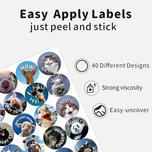 800 Pcs Funny Animal Meme Incentive Stickers, Teacher Reward Stickers for Classroom - 40 Vibrant Designs Motivational Positive Stickers - Encourage Kids to Do Chores, Go to The Toilet in Saudi Arabia