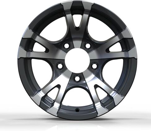 1PC14X5.5 عجلة مقطورة من الألومنيوم، 5 عروة 4.5 بوصة في المنتصف، سعة تحميل 2200 رطل، غطاء مركز الهدايا in Saudi Arabia