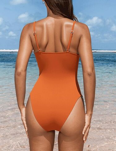 FLAXMAKER Hollow Adjustable Straps Bathing Suits Sling Cut Out Bow Tie One Piece Swimsuit and Skirt in Saudi Arabia