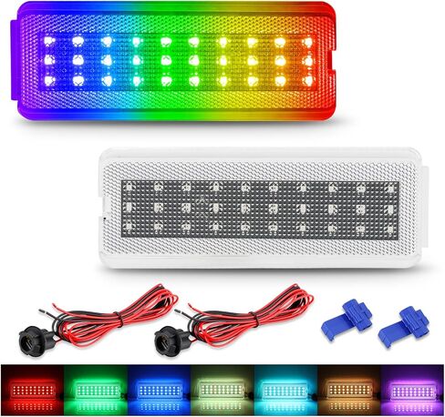 مصابيح باب LED من Bestview RGB متوافقة مع Ford F250 F350 F450 F550 SuperDuty 1999-2007/Excursion 2000-2005، مجموعة مصابيح لوحة الباب الداخلية ذات 16 لونًا مكونة من قطعتين in Saudi Arabia