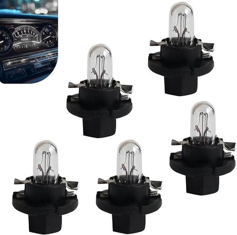 5 PCS Car Dashboard Light Bulbs, T5 12V Mini Instrument Cluster Bulbs Kit, BX8.4d A/C Dash Halogen Light Replacement, Universal Dashboard Lights for Car and Motorcycle (White #DB501) in Saudi Arabia