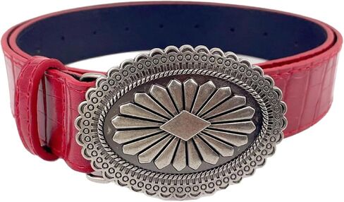 Red Leather Belt for Women, Western Cowgirls Belts Ladies Y2K Country Waist Belt for Pants Jeans Dress Cowboy Cowgirls Belt in Kuwait