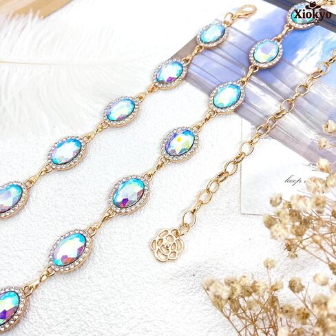 Gold Rhinestone Chain Belt, Sparkly Crystal Concho Western Belt Concert Outfit for Women Dress Jeans in Kuwait