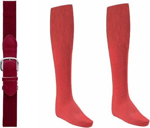 League Outfitters Baseball or Softball Belt and Socks Combo Adjustable fits All Adults, Youth, Kids, Boys, and Girls in Kuwait