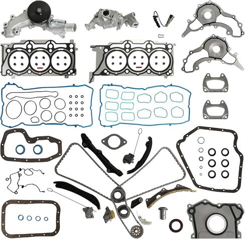 Pentastar 3.6 Overhaul Rebuild Kit With Timing Chain Kit Oil & Water Pump Fit For Ram 1500 Jeep Grand Cherokee Wrangler Dodge Grand Caravan Charger Durango Chrysler 300 200 3.6L V6 2011-2015 in Kuwait