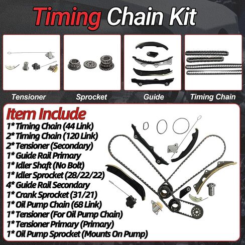 Pentastar 3.6 Overhaul Rebuild Kit With Timing Chain Kit Oil & Water Pump Fit For Ram 1500 Jeep Grand Cherokee Wrangler Dodge Grand Caravan Charger Durango Chrysler 300 200 3.6L V6 2011-2015 in Kuwait