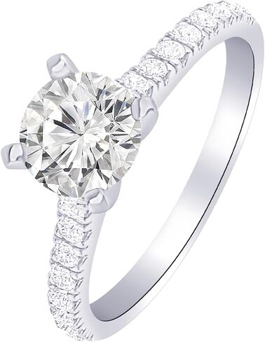 2 Carat t.w. NATURAL Round Cut Diamond Prong Set Solitaire Diamond Engagement Ring Band (H-I Color I1-I2 Clarity) in Saudi Arabia