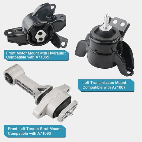 JDMON 3Pcs Engine Motor Transmission Mount Replacement for 2014-2019 Kia Soul 1.6L 2.0L Auto Trans Compatible with A71067, A71065, A71093, A71020, A71037 in Saudi Arabia