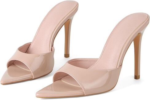 Womens Sandals Open Toe Stiletto High Heels Dress Mules Slip On Patent Leather Comfortable Shoes for Office Party Wedding Summer Sandals for Women 2026 in Saudi Arabia
