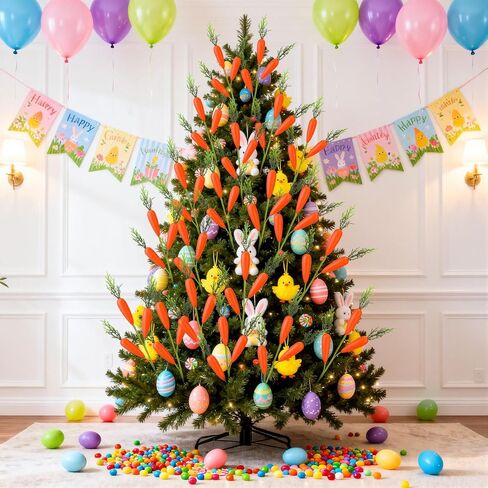 Norme 12 Pcs Easter Tree Decorations Fake Carrot Picks and Sprays 15.3 Inch Realistic Artificial Foam Carrot Branches Easter Stems Vase Filler Ornament for Floral Arrangement Home Table Centerpiece in Saudi Arabia