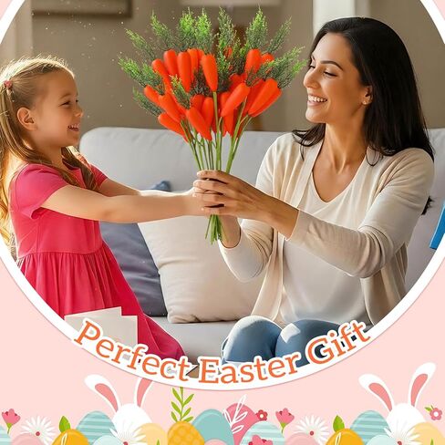 Norme 12 Pcs Easter Tree Decorations Fake Carrot Picks and Sprays 15.3 Inch Realistic Artificial Foam Carrot Branches Easter Stems Vase Filler Ornament for Floral Arrangement Home Table Centerpiece in Saudi Arabia
