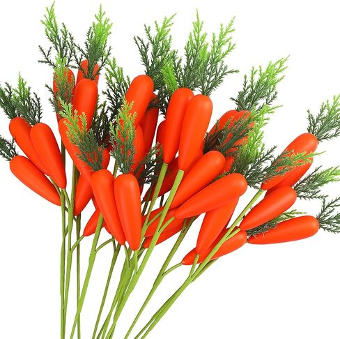 Norme 12 Pcs Easter Tree Decorations Fake Carrot Picks and Sprays 15.3 Inch Realistic Artificial Foam Carrot Branches Easter Stems Vase Filler Ornament for Floral Arrangement Home Table Centerpiece in Saudi Arabia